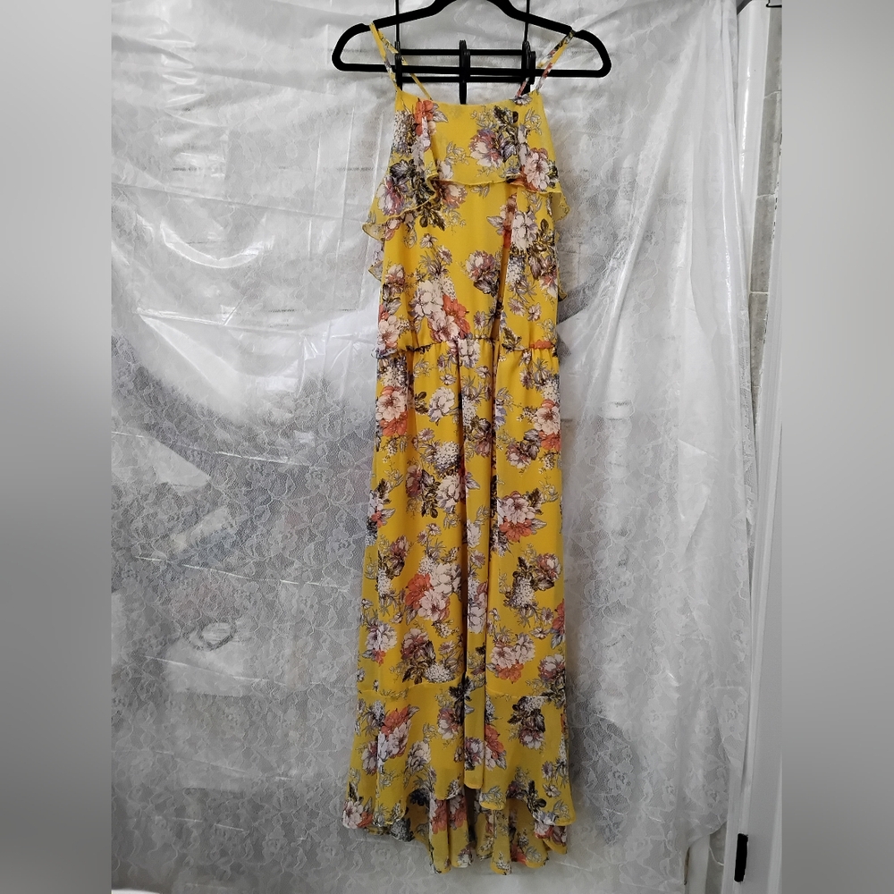 Floral Yellow Maxi Dress
